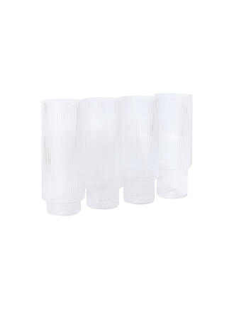 FERM LIVING | Juego de 4 vasos de tubo RIPPLE