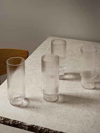 FERM LIVING | Juego de 4 vasos de tubo RIPPLE