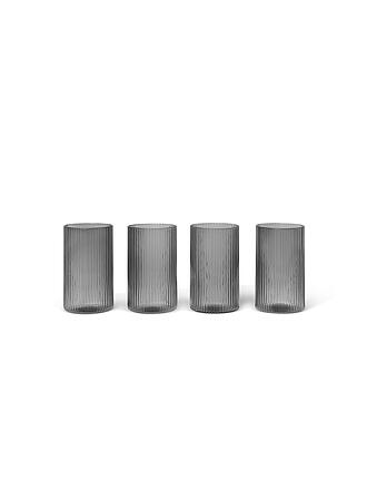 FERM LIVING | Juego de 4 vasos RIPPLE Smoked Grey