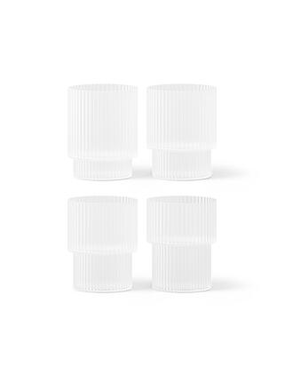 FERM LIVING | Juego de 4 vasos de agua RIPPLE Frosted