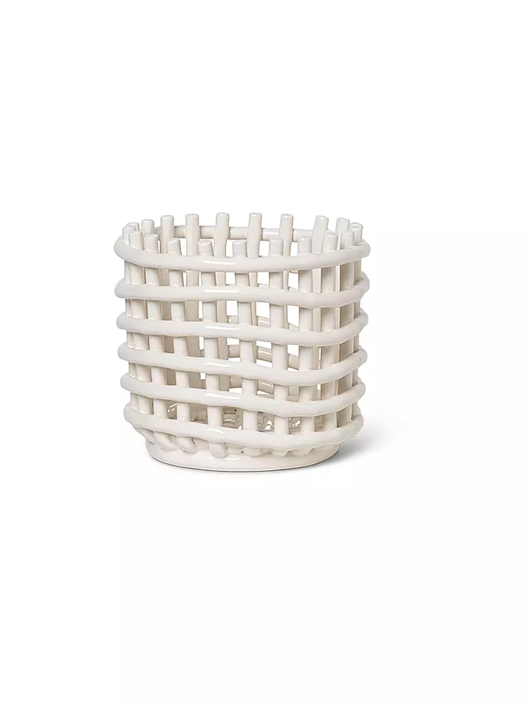 FERM LIVING | Cesta de almacenamiento Ceramic Small Offwhite | Blanco