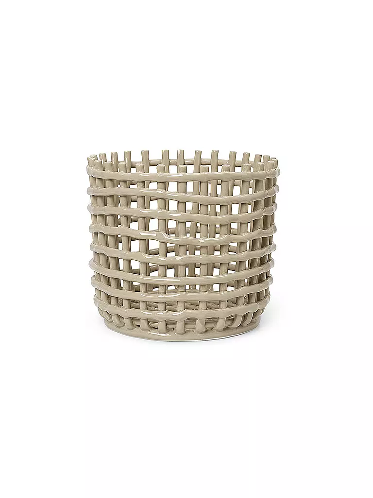 FERM LIVING | Cesta de cerámica grande Cashmere | Beige