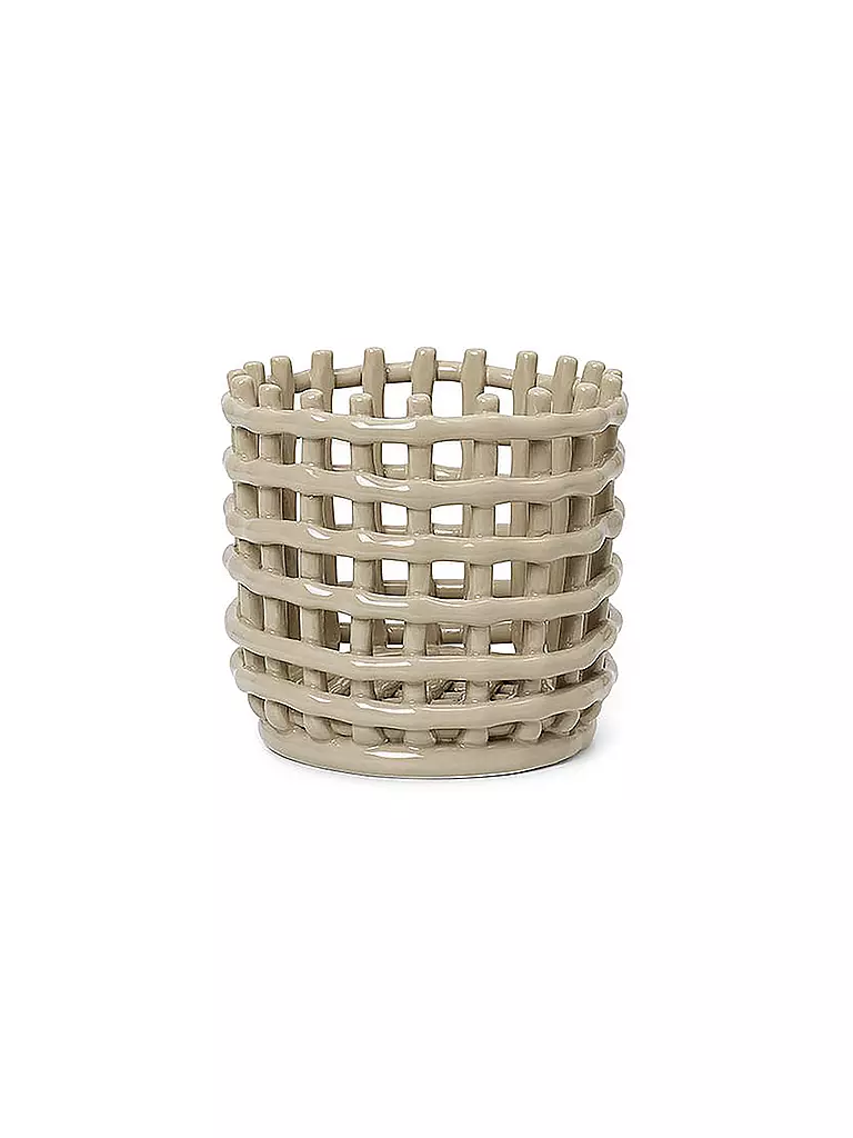 FERM LIVING | Cesta de cerámica pequeña Cashmere | Beige