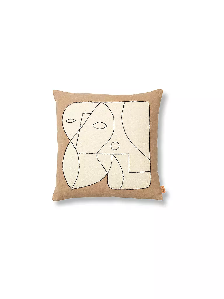 FERM LIVING | Cojín FIGURE CUSHION 50x50 Taupe White | Camel