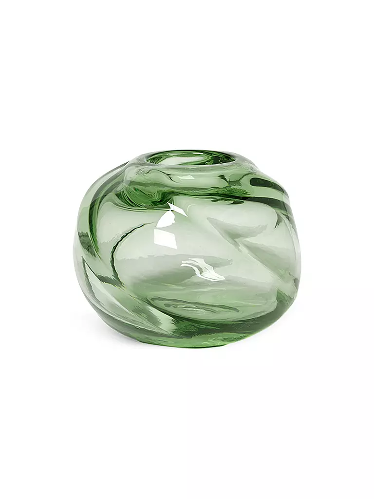 FERM LIVING | Jarrón Water Swirl 16cm Redondo | Verde