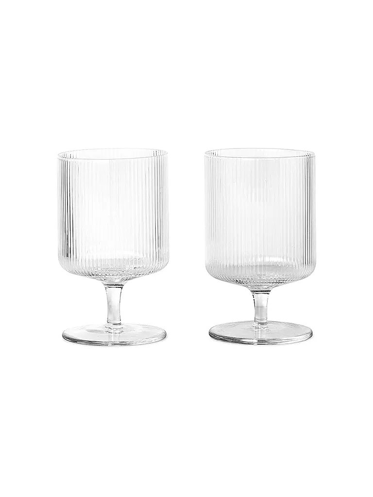 FERM LIVING | Juego de 2 copas de vino RIPPLE | Transparente