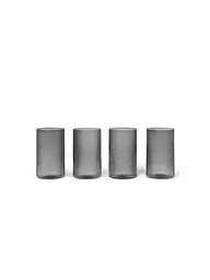 FERM LIVING | Juego de 4 vasos RIPPLE Smoked Grey | Gris