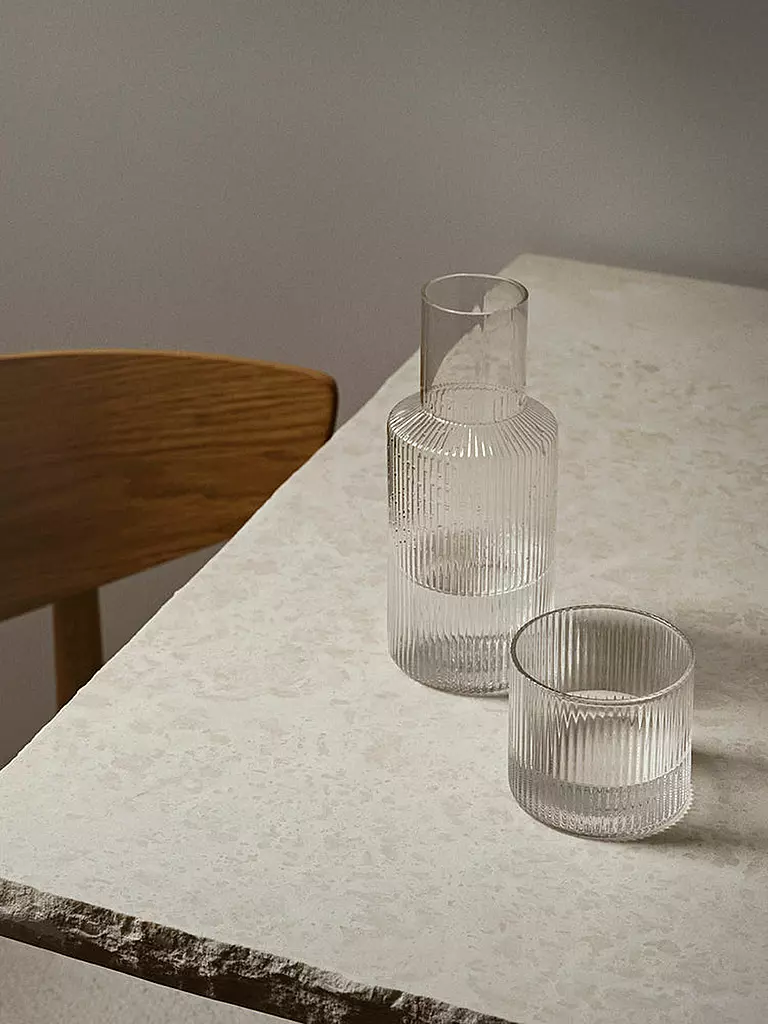 FERM LIVING | Juego de garrafa RIPPLE SMALL Clear | Transparente
