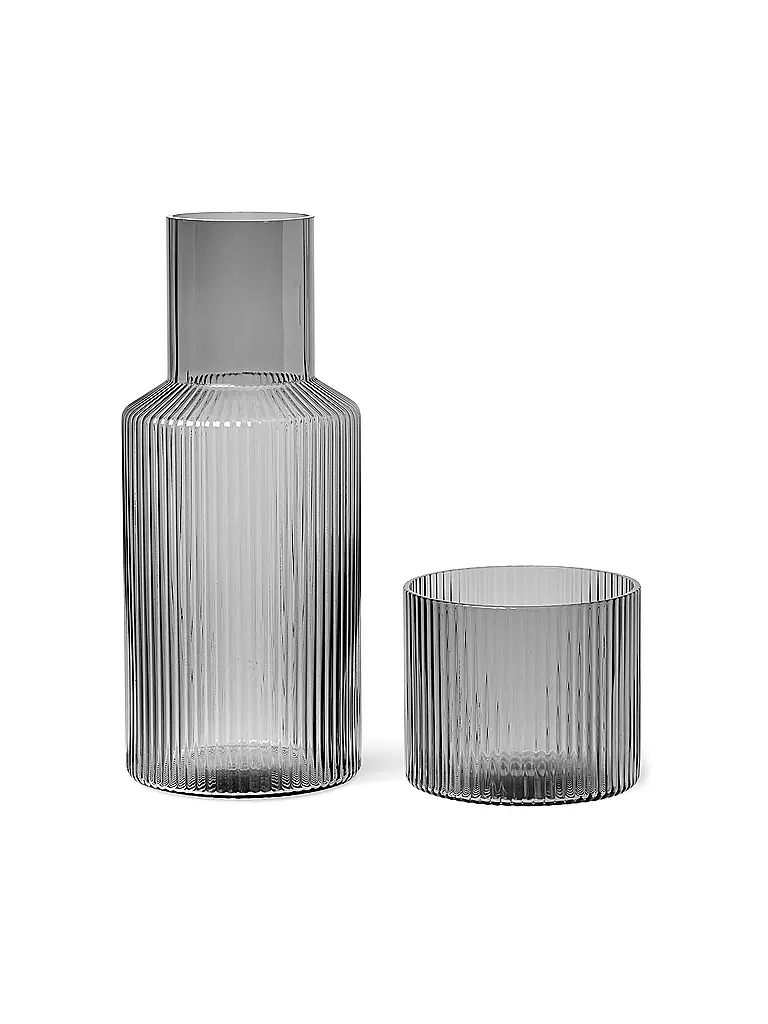 FERM LIVING | Juego de garrafas Ripple Small Smoked Grey | 
