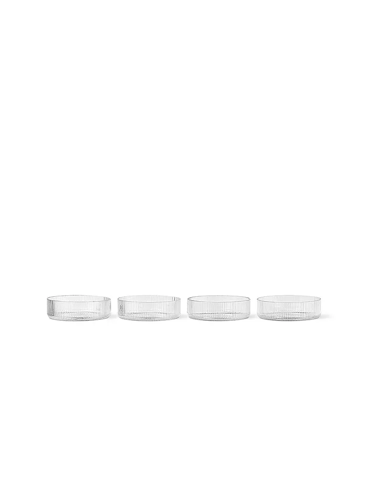 FERM LIVING | Set de 4 cuencos Ripple Clear | Transparente