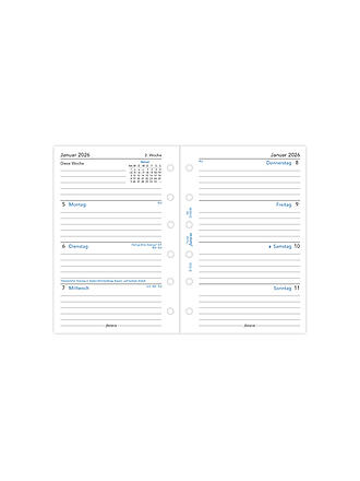 FILOFAX | Recambio de calendario Pocket Semana 2026 Alemán