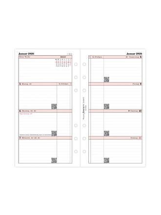 FILOFAX | Recambio de calendario semanal en alemán Personal 2026