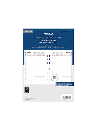 FILOFAX | Recambio de calendario Día Profesional alemán A5 2026