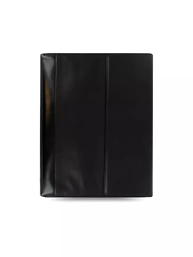 FILOFAX | Carpeta A4 de piel de napa con cremallera y anillas extraíbles negra | Negro