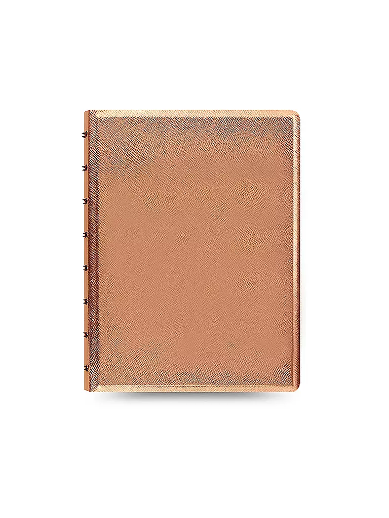 FILOFAX | Cuaderno recargable A5 SAFFIANO METALLIC Oro Rosa | Rosa