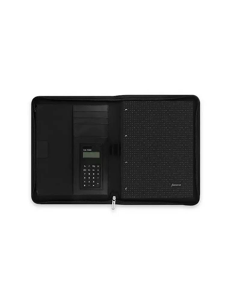 FILOFAX | Folio de microfibra con cremallera y calculadora negro | Negro