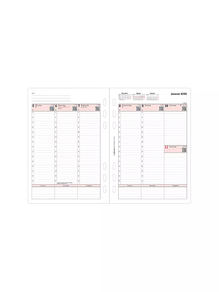 FILOFAX | Kalendereinlage Woche Professional deutsch A5 2026 | Blanco