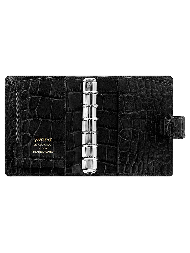 FILOFAX | Organizador de bolsillo Classic Croc Ebony | 