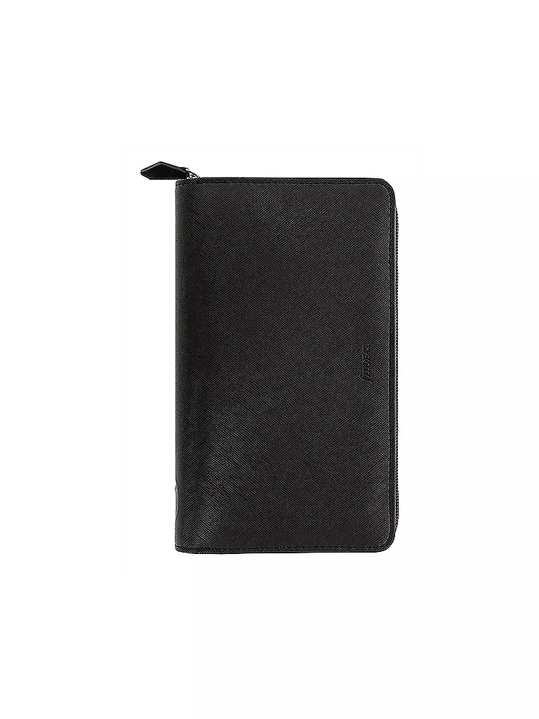 FILOFAX | Organizador personal compacto Saffiano con cremallera negro 2021 | Negro