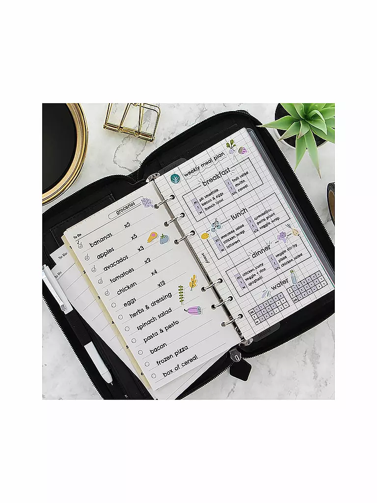 FILOFAX | Organizador personal compacto Saffiano con cremallera negro 2021 | 