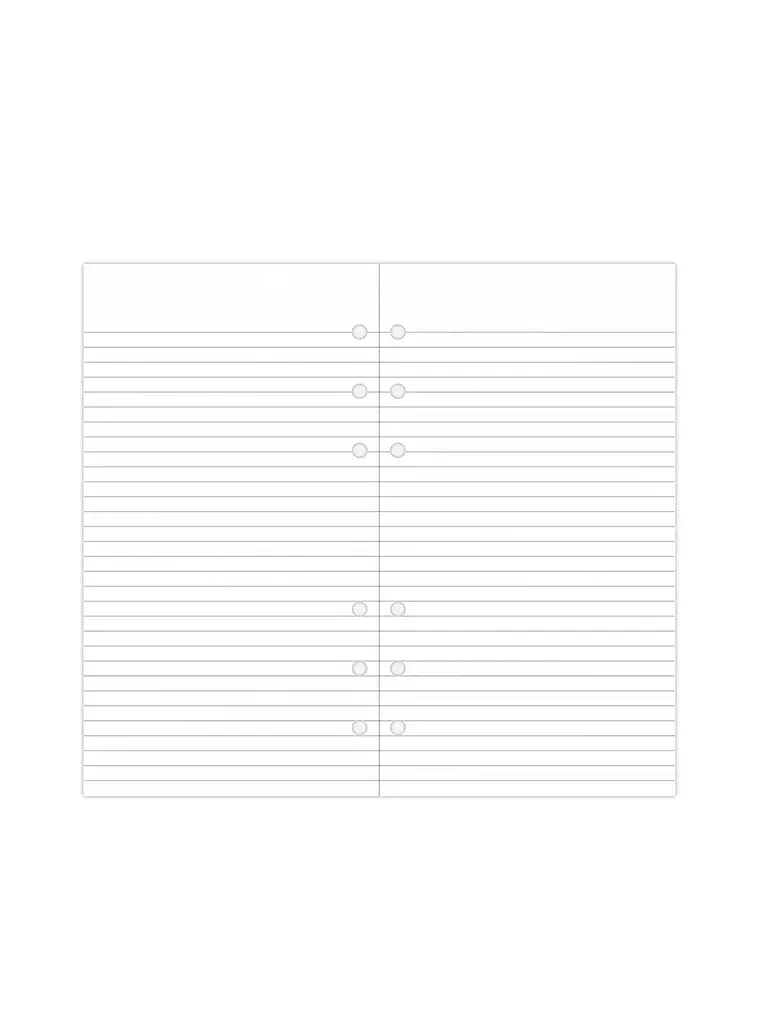 FILOFAX | Papel de notas blanco rayado - Personal | 