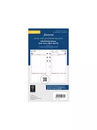FILOFAX | Recambio de calendario día página Professional Alemán Personal 2026 | Blanco