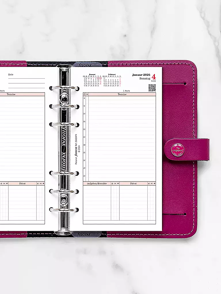 FILOFAX | Recambio de calendario día página Professional Alemán Personal 2026 | 