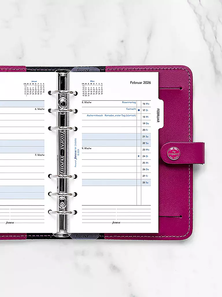 FILOFAX | Recambio de calendario mensual Alemán Personal 2026 | 
