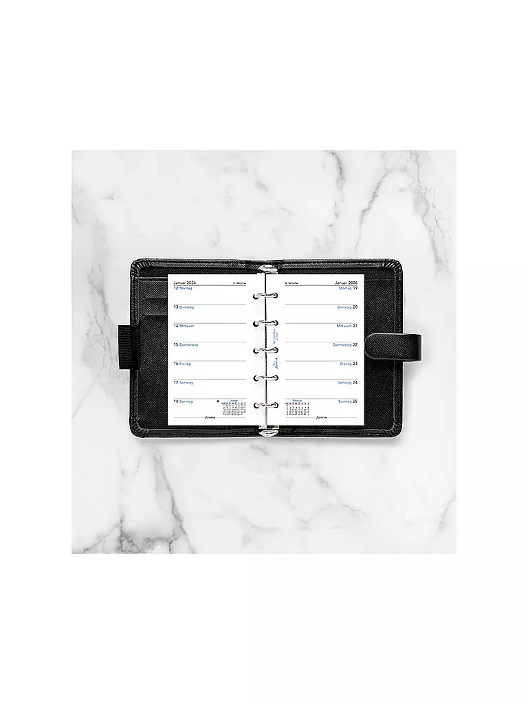 FILOFAX | Recambio de calendario Mini Semana Alemán 2026 | Blanco