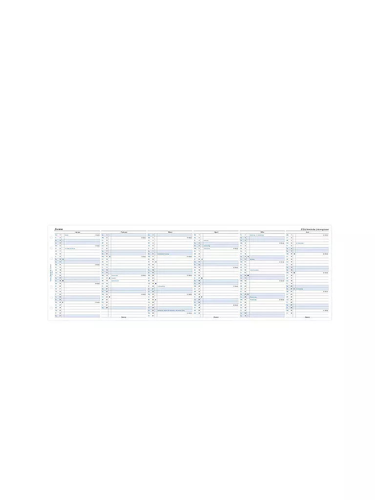 FILOFAX | Recambio de calendario Planificador anual Alemán Personal 2026 | Blanco