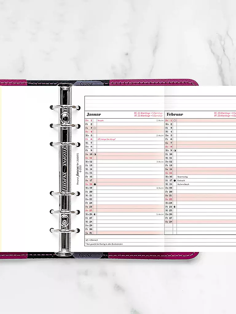 FILOFAX | Recambio de calendario Planificador anual Alemán Personal 2026 | 