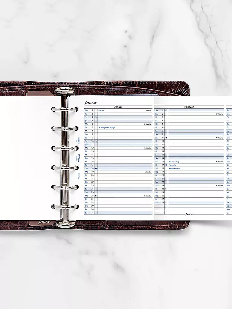 FILOFAX | Recambio de calendario Planificador anual Alemán Pocket 2026 | 