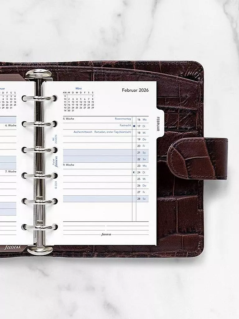 FILOFAX | Recambio de calendario Pocket 2026 Mes Alemán | 