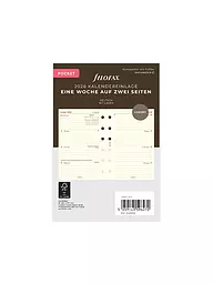 FILOFAX | Recambio de calendario Pocket Semana 2026 Alemán | Blanco