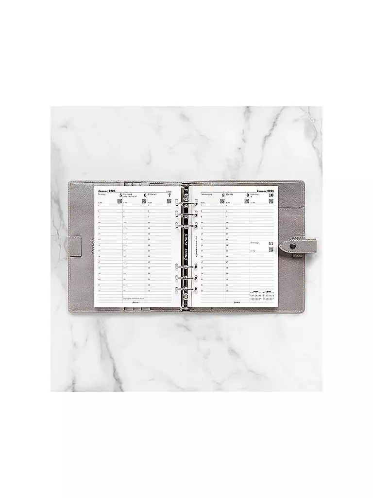 FILOFAX | Recambio de calendario semanal alemán A5 Multifit 2026 | Blanco