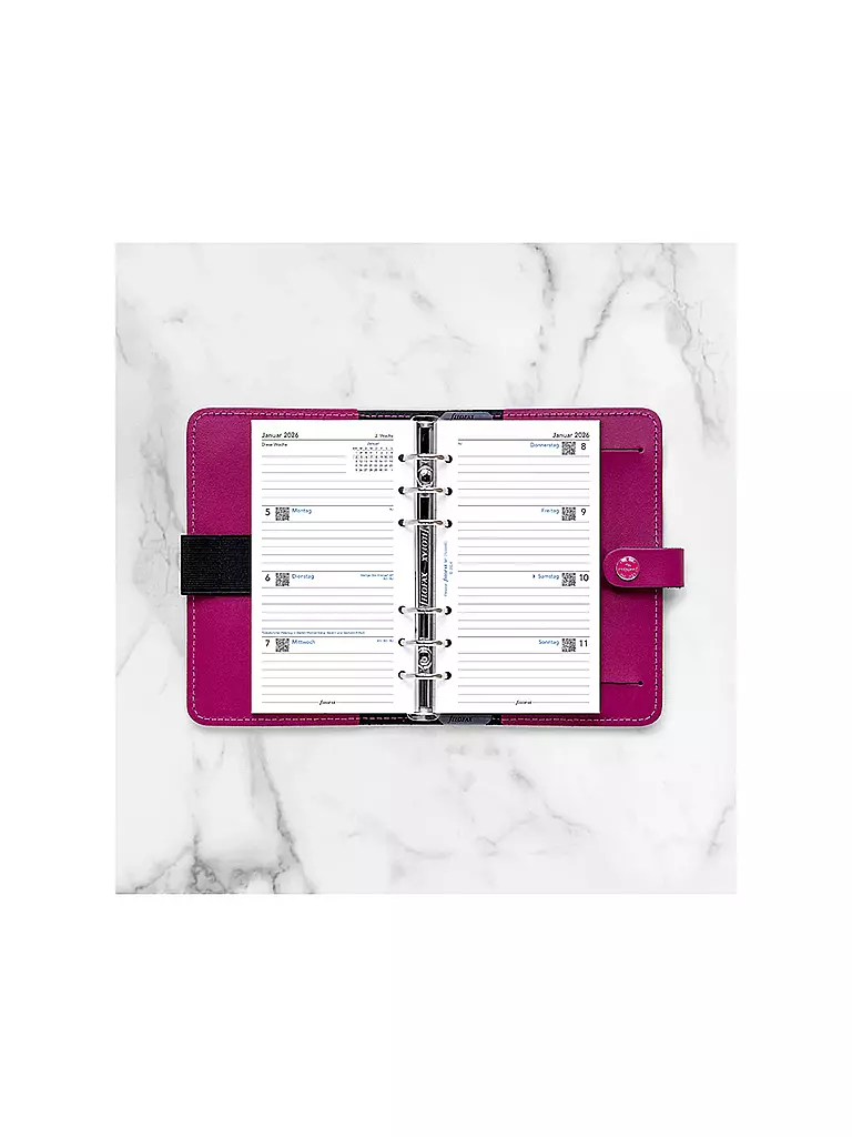 FILOFAX | Recambio de calendario semanal en alemán Personal 2026 | Blanco