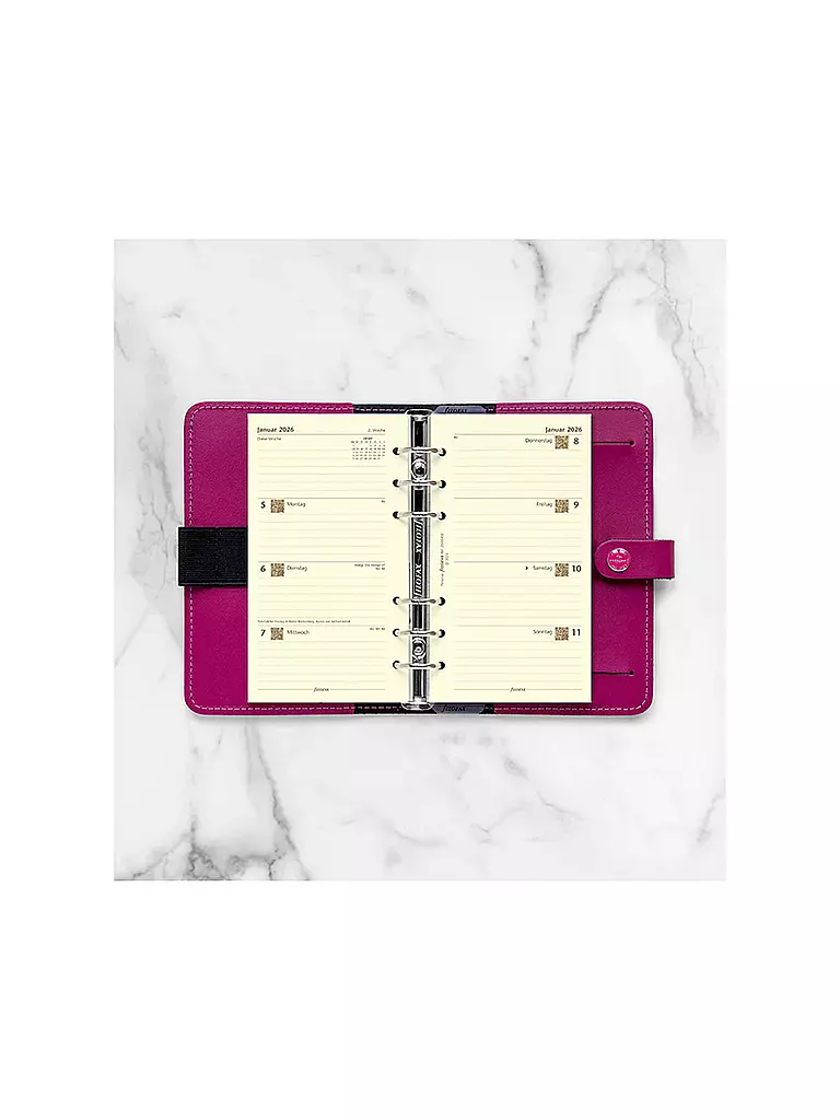 FILOFAX | Recambio de calendario semanal en alemán Personal 2026 | Blanco