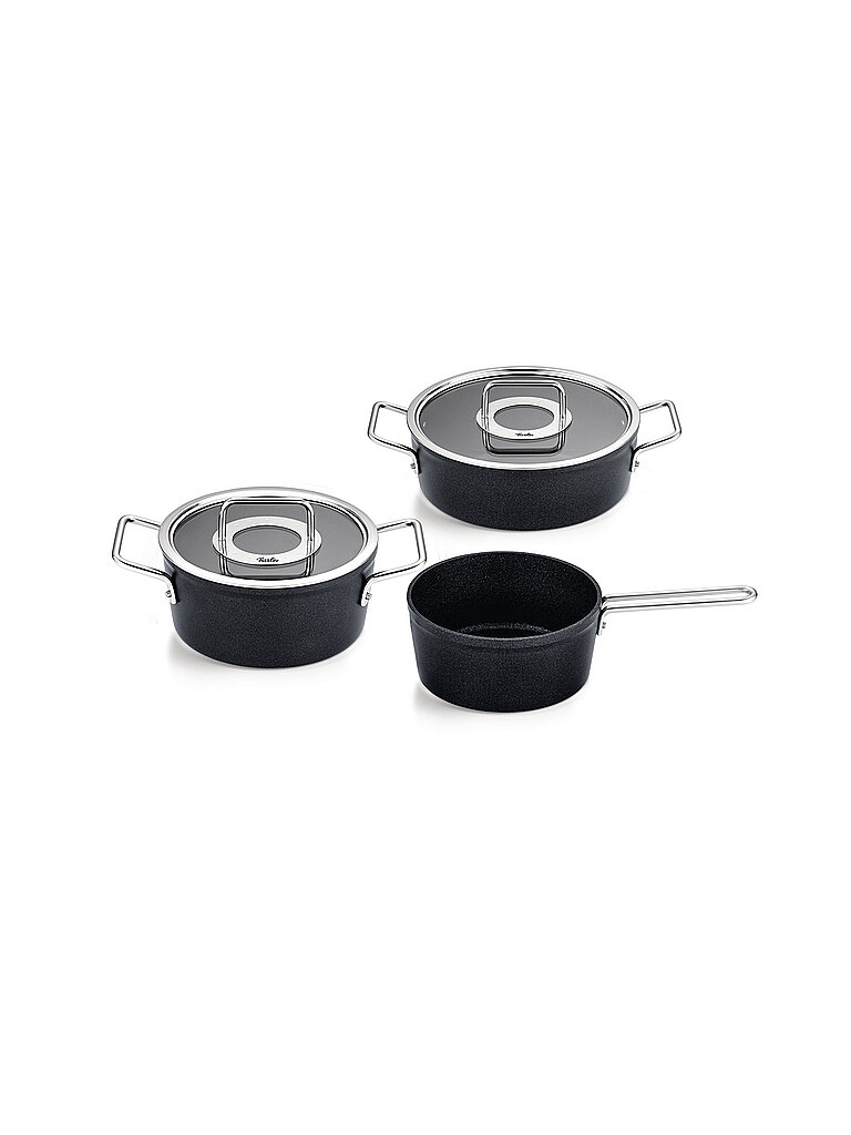 Kochtopf Set 3tlg. mit Stielkasserolle ADAMANT Antihaft/Schwarz negro