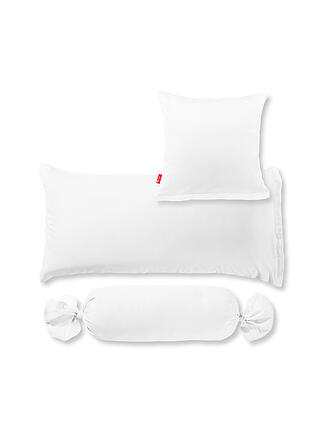 FLEURESSE | Funda de cojín cilíndrico de satén Royal Uni 15x40cm Blanco