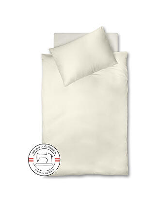 FLEURESSE | Satin Bettwäsche ROYAL Uni 70x90cm/140x200cm Crema