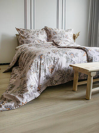 FLEURESSE | Juego de cama de satén MODERN GARDEN 70x90cm/140x200cm Sandstone