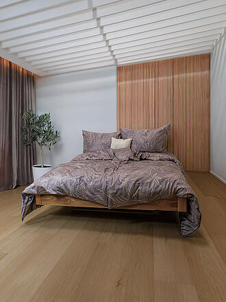FLEURESSE | Ropa de cama de satén 70x90cm/140x200cm MODERN GARDEN B Moka
