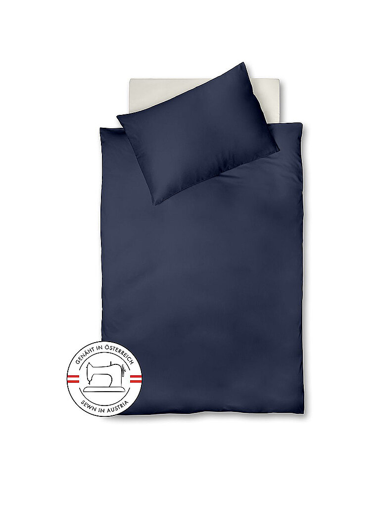 FLEURESSE Satin Bettwäsche Royal Uni 140x220cm Nachtblau azul oscuro