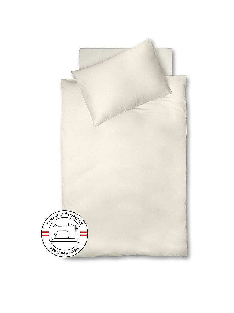 FLEURESSE Satin Bettwäsche ROYAL Uni 70x90cm/140x200cm Crema crema