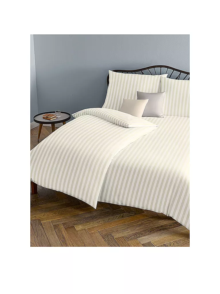 FLEURESSE | Damasco Ropa de cama Melk 2x 70x90cm / 200x200cm Crema | Beige