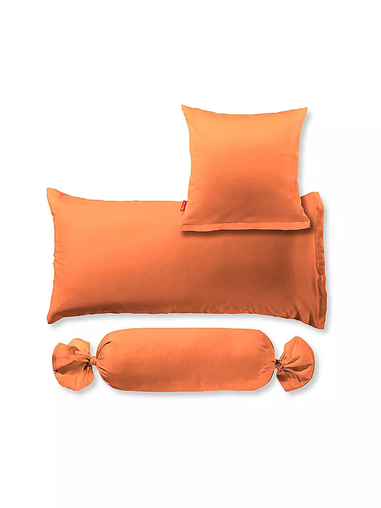 FLEURESSE | Funda de almohada de satén ROYAL UNI, juego de 2, 40x40cm, Naranja | Naranja
