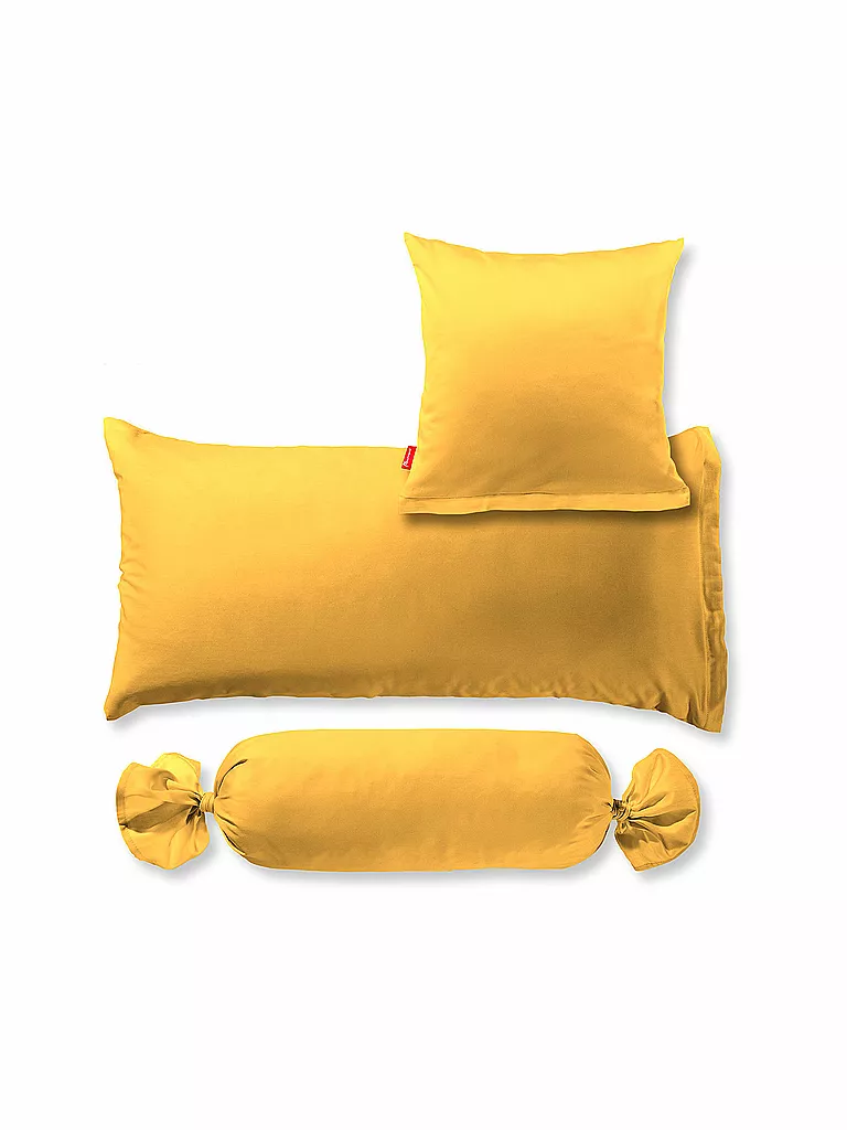 FLEURESSE | Funda de almohada de satén Royal Uni, juego de 2, 40x80cm, plata | gelb