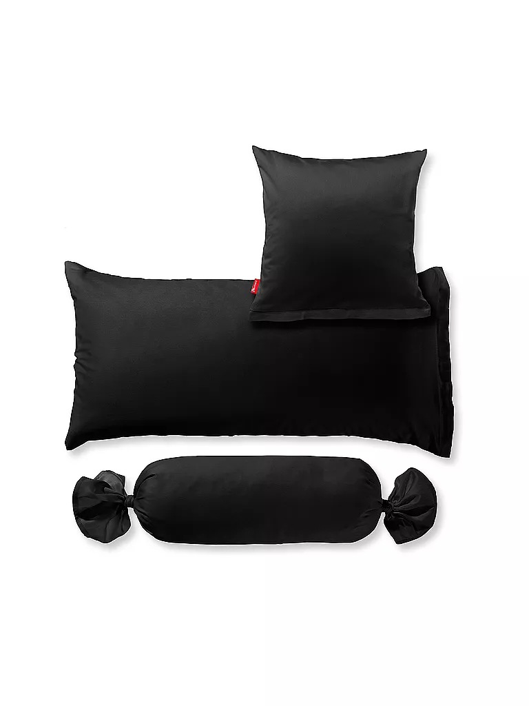 FLEURESSE | Funda de almohada de satén Royal Uni 2er 70x90cm Negro | Negro