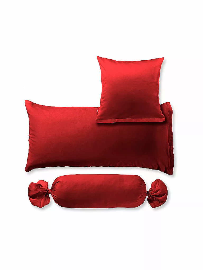 FLEURESSE | Funda de almohada de satén Royal Uni 2x 40x40cm Rojo oscuro | Rojo oscuro