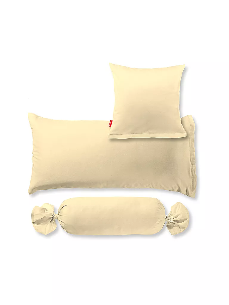 FLEURESSE | Funda de cojín cilíndrico de satén Royal Uni 15x40cm Vainilla | Amarillo